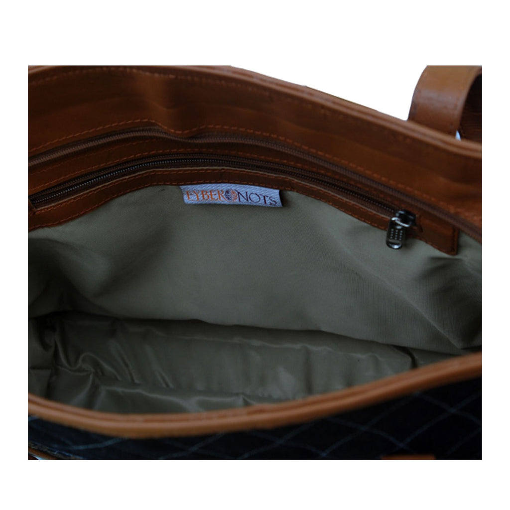 Denim Kilim Leather Black Bean Bag-5