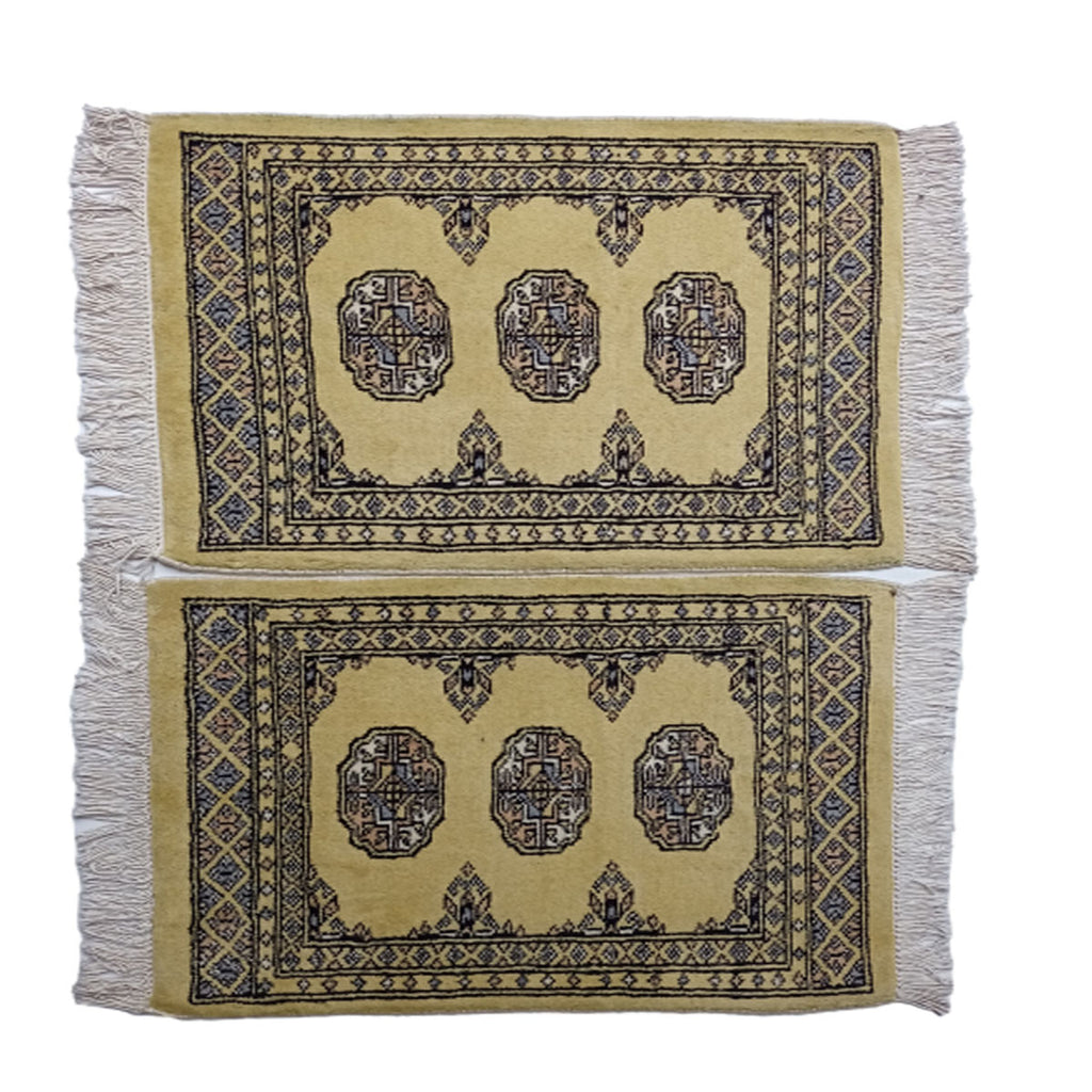 Handknotted Bokhara Jacko Bean Wool Mat-1