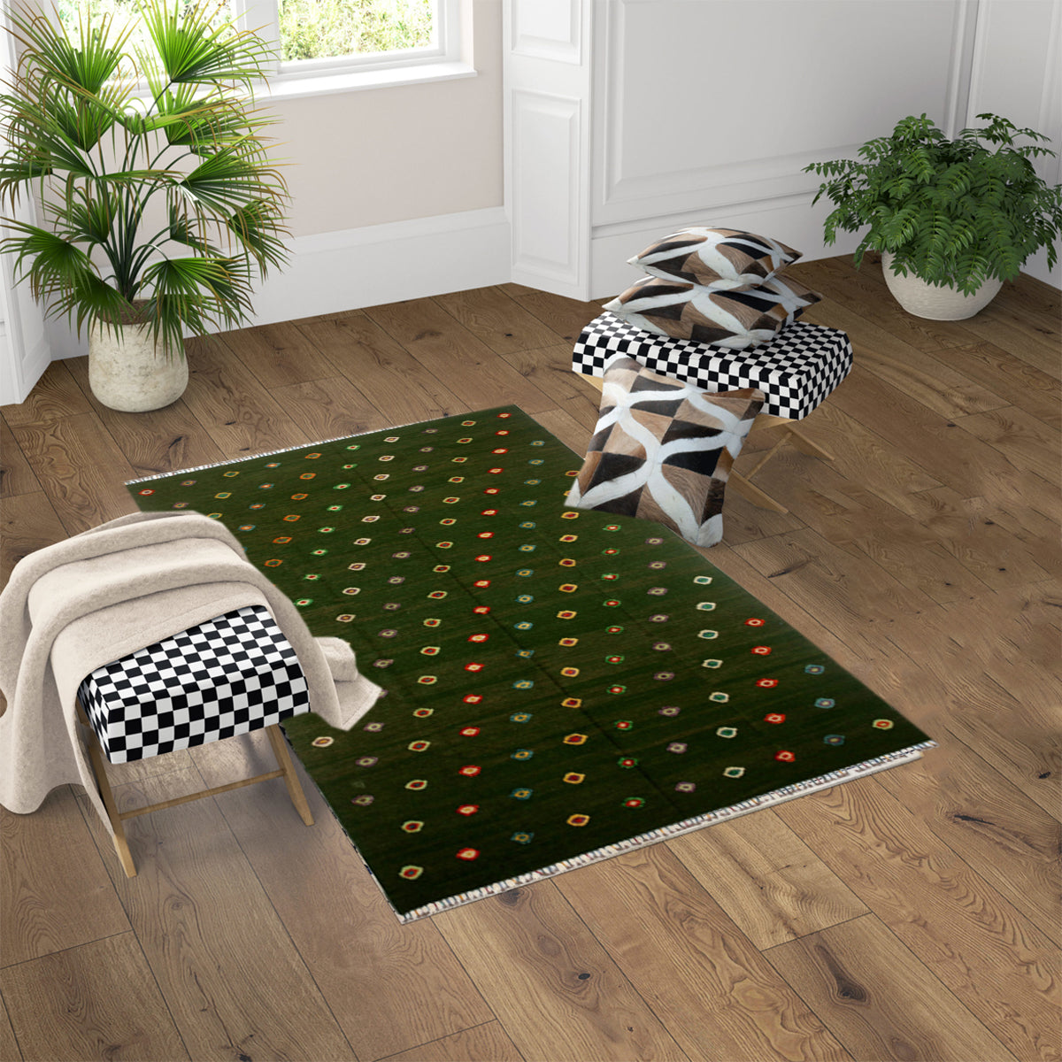 Soumak Turtle Green Kilim Rug-1